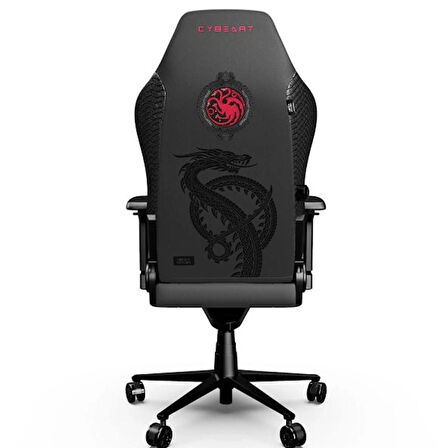Cybeart Game of Thrones Series House Targaryen Edition PU Deri Bel Destekli 4D Hafızalı Yastık Oyuncu Koltuğu