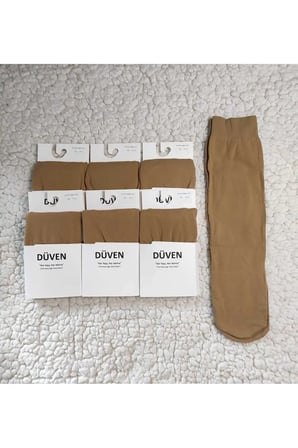 6'li Paket Cotton Dizaltı Mat Extra Yumuşak Ten Pantolon Çorap