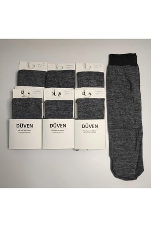 6'li Paket Cotton Dizaltı Mat Extra Yumuşak Kül Melanj Pantolon Çorap