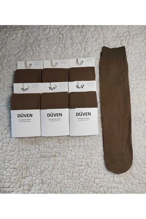 6'li Paket Cotton Dizaltı Mat Extra Yumuşak Bronz Pantolon Çorap