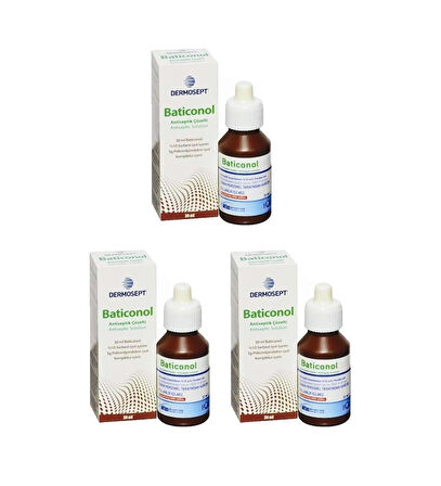 DERMOSEPT BATİKON - BATİCONOL ANTİSEPTİK ÇÖZELTİ 30 ML 3 Adet