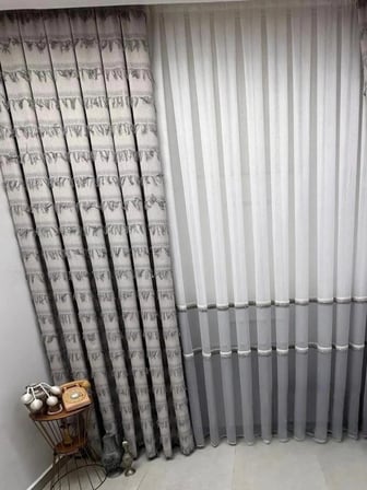 NİVEMESHOME FJ614617 V-60001 ARVEN GRİ  1/3 PİLELİ FON PERDE APM