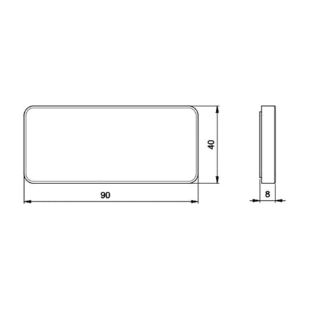 Jokon R 118 Sarı Karavan Reflektörü 90x40 mm Yapışkanlı (JK31.0005.511)
