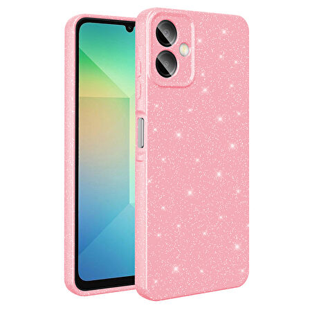 Galaxy A06 Kılıf Kamera Korumalı Simli Parıltılı Lüks Silikon