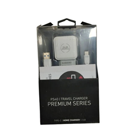 SUB-ZERO TYPE-C 2.4A PREMIUM SERISI ŞARJ ADAPTOR+KABLOSU PS40