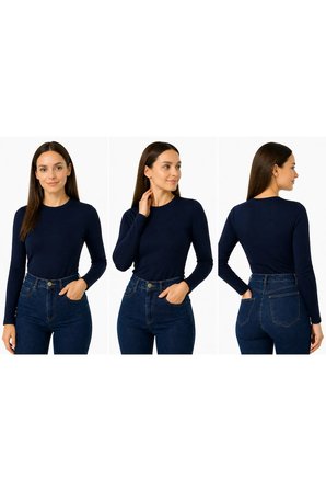 body bisiklet yaka uzun kol örme kumaş viskon kadın body