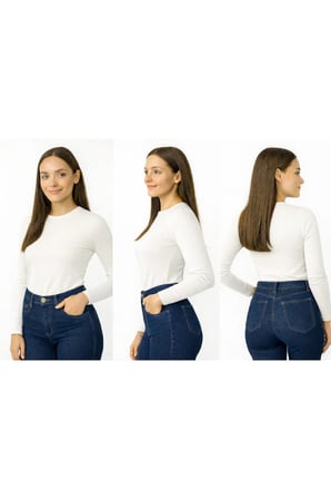 body bisiklet yaka uzun kol örme kumaş viskon kadın body