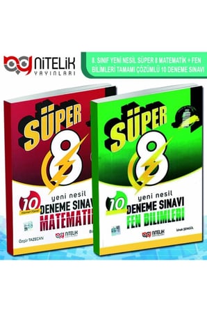 Nitelik Süper 8 Matematik Ve Fen Bilimleri Deneme Seti 2022