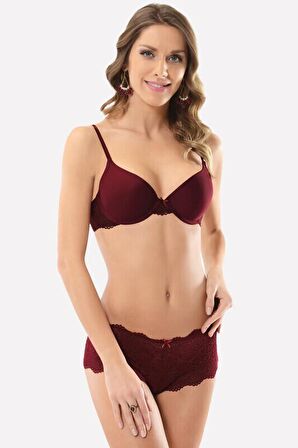 Bordo Sütyen Külot Takımı