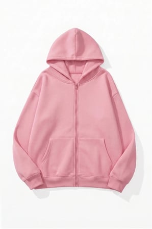 Unisex Yumuşak Dokulu Oversize 3 İplik Fermuarlı Sweatshirt