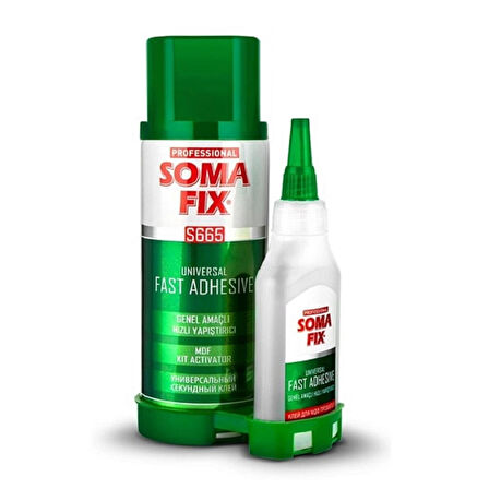 Somafix 24 Adet 400 + 100 ml Somafix Şeffaf Süper Hızlı Yapıştırıcı Çift Komponentli Şok Mdf Kit Yapıştırıcısı