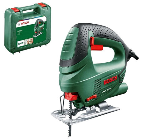 Bosch Pst 650 Dekupaj Testere 500 W Çantalı + Sırt Çantası + Yapıştırıcı + Gözlük Seti