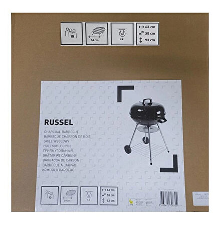 Blooma Russel Ayaklı Kömürlü Mangal 56 cm Yuvarlak