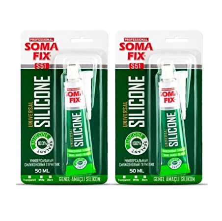 2 Adet Somafix 50 ml Tüp Silikon Siyah
