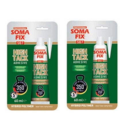 2 Adet Tüp 60 ml Somafix Hibrid High Tack Extra Kuvvetli Yapıştırıcı Beyaz