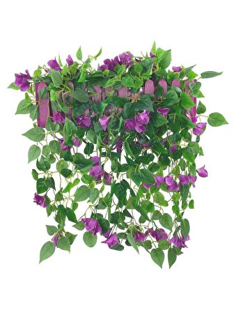 Yapay Çiçek Mor Begonvil li Mor Çit Balkon Saksısı 55*35cm 70cm Sarkar