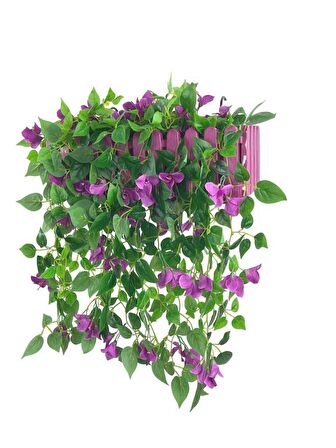 Yapay Çiçek Mor Begonvil li Mor Çit Balkon Saksısı 55*35cm 70cm Sarkar