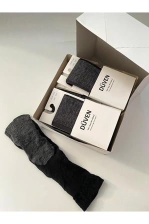 12'Li Siyah Mat Burunlu Comfort Soket Cotton Kısa Çorap