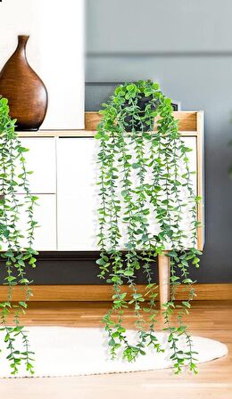 Yapay Çiçek Sarkan Okaliptus 80cm 5dal Yeşil Açık