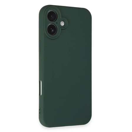 Apple iPhone 16 Plus Kılıf First Silikon - Koyu Yeşil