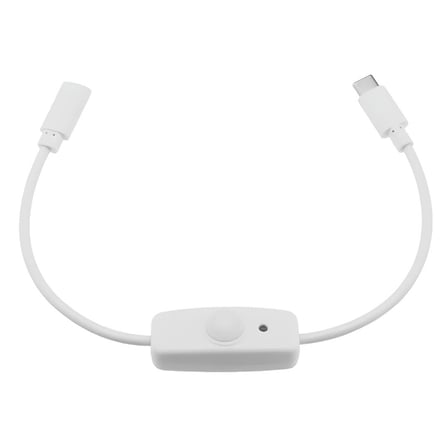 Lunatic 7160 Type C Power Switch Kablo Açma Kapama Düğmeli Dişi Erkek Güç Ara Uzatma Kablosu 30cm