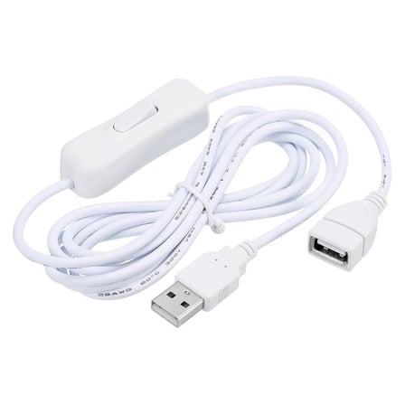 Lunatic 9660 Usb Power Data Kablo Açma Kapama Düğmeli Dişi Erkek Güç Ara Uzatma Kablosu 2 Metre