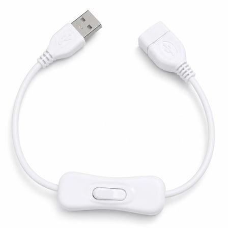 Lunatic 9560 Usb Power Data Switch Kablo Açma Kapama Düğmeli Dişi Erkek Güç Ara Uzatma Kablosu 30cm