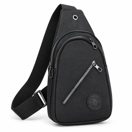 Unisex Siyah Çok Gözlü Çapraz Askılı Body Bag – Günlük Omuz ve Göğüs Çantası