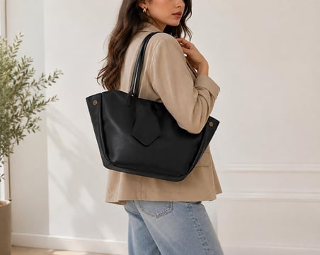 Rosebuy Bags Siyah Oversize Shopper Kadın Omuz Çantası