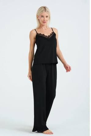 Laperissa Kadın Pijama Alt Üst Takım Siyah Beden 34