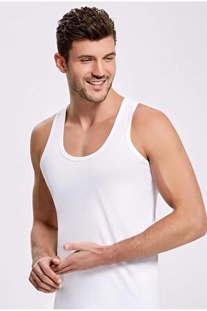 Erkek Beyaz Askılı Pamuklu Atlet 6 Lı Paket