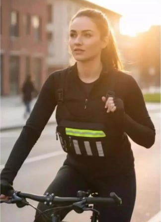 Seventeen Motosiklet Bisiklet Scooter Ön ve Arka Reflektörlü Göğüs Çantası 3 Gözlü