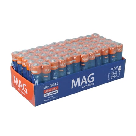 Parcbeny 29172 60 Adet MAG BATTERIES MG-26172 KARBON ÇİNKO AAA 60'LI İNCE KALEM KUMANDA PİLİ (R03 UM-4)