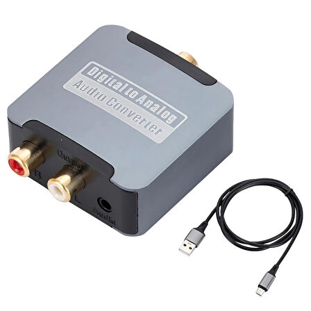 Dijitalden Analog’a Ses Dönüştürücü | 192KHz DAC | Optik & Koaksiyel Giriş | RCA + 3.5mm Çıkış