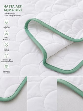 Biva Home Hasta Altı Açma Bezi Yatak Koruyucu Sıvı Geçirmez Yıkanabilir Örtü