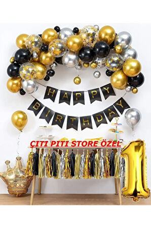 1 Yaş Lüks Kral Taçlı Doğum Günü Parti Seti Çıtı Pıtı Store Da