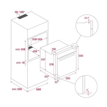 Teka  Siyah Ankastre Set ( HLB 8416 BK AirFry - GBC 75030 KBC BK- TVT 60.1 BK )