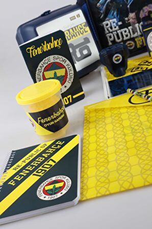 YENİ SEZON LİSANSLI FENERBAHÇE ANAOKUL ÇANTASI,BESLENME KABI,500 ML MATARA İLE FULL OKUL KIRTASİYE SETİ