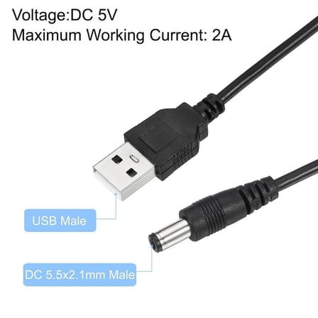 Lunatic 7360 Usb To Dc 5.5x2.1mm Güç Kablosu 1.5 Metre Açma Kapama Anahtarlı Switch 5V Power On/Off
