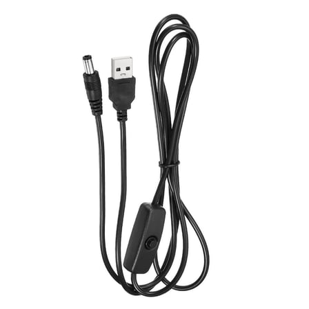 Lunatic 7360 Usb To Dc 5.5x2.1mm Güç Kablosu 1.5 Metre Açma Kapama Anahtarlı Switch 5V Power On/Off