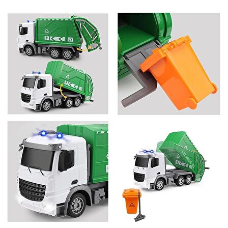 Uzaktan Kumandalı Sesli & Işıklı Garbage Truck Şehir Merkezi Temizlik Çöp Aracı