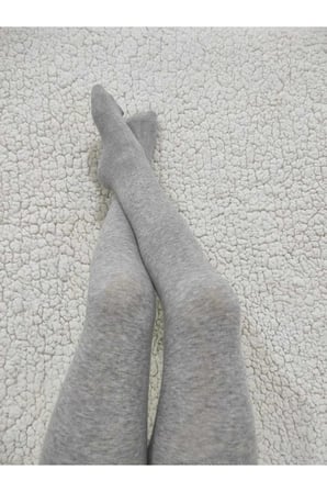 Gri Kız Çocuk Pamuklu Cotton Kalın Külotlu Çorap