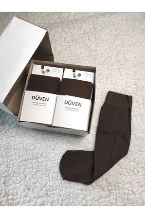 12 Adet Cotton Dizaltı Mat Extra Yumuşak Kakao Pantolon Çorap