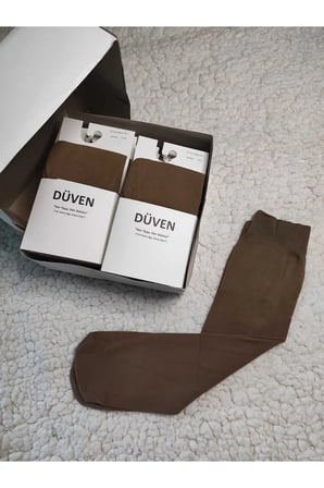 12 Adet Cotton Dizaltı Mat Extra Yumuşak Bronz Pantolon Çorap