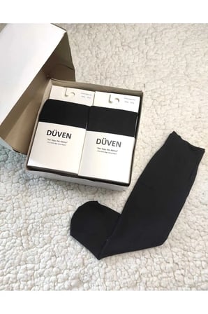 12 Adet Cotton Dizaltı Mat Extra Yumuşak Siyah Pantolon Çorap