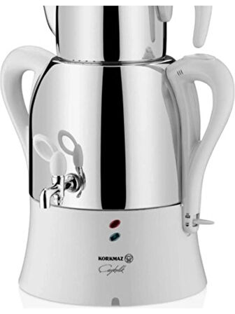 Korkmaz Vanilya Çaykolik A341-13 Çelik Semaver Krem