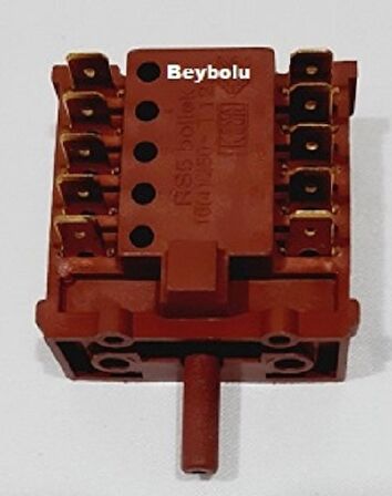 Süsler Fırın Komutatör Şalter ,  6 konum + off Fırın Kademe Anahtarı Şalteri 