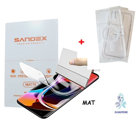 İphone 14 Nano Ekran koruyucu Mat + MagSafe Şeffaf Kılıf