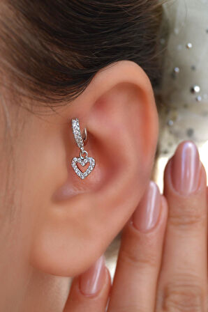 6 mm Kalpli Halka Piercing Forward Helix Tragus Kıkırdak Helix Kalp Piercing