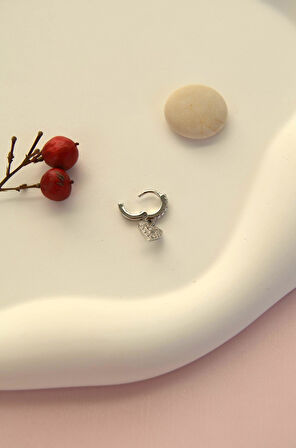 6 mm Kalpli Halka Piercing Forward Helix Tragus Kıkırdak Helix Kalp Piercing